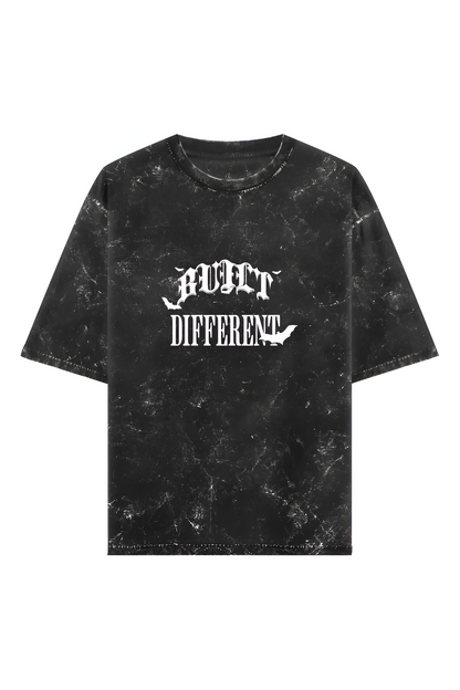 BUILT DIFFERENT - ACID WASH OVERSIZED TRE