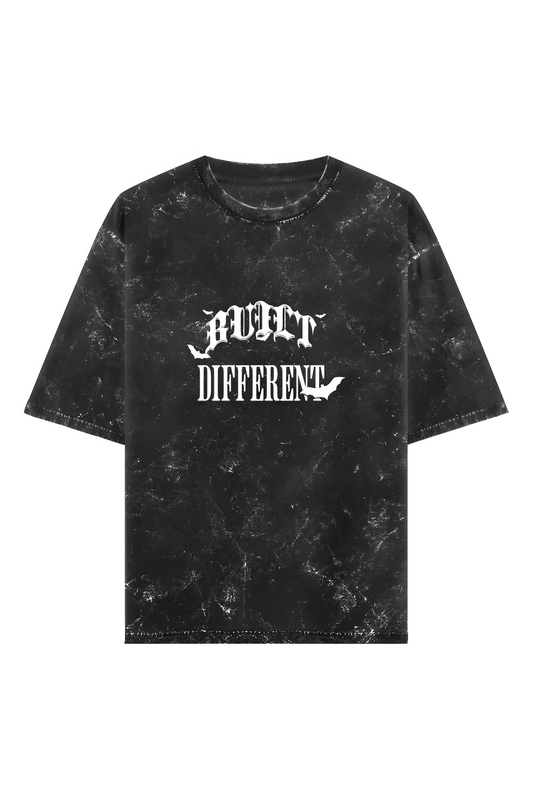 BUILT DIFFERENT - ACID WASH OVERSIZED TRE