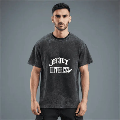 BUILT DIFFERENT - ACID WASH OVERSIZED TEE