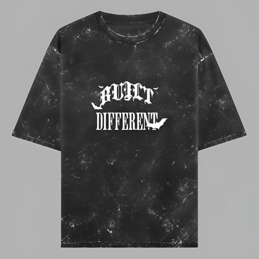 BUILT DIFFERENT - ACID WASH OVERSIZED TEE